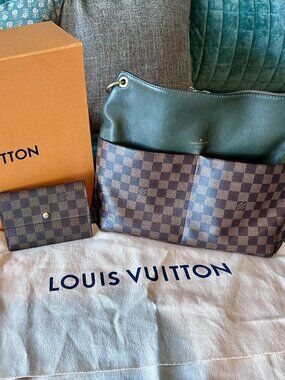 Louis Vuitton Damier Ebene Maida Hobo Khaki & Porte-Tresor Etui Papier Wallet